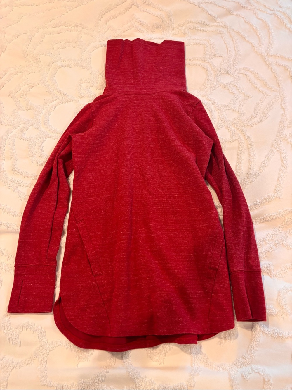 Duluth Trading Co Red Funnel Neck Sweater